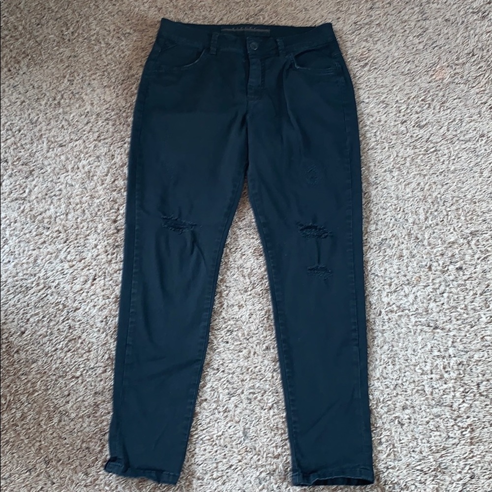 Sisley Black Distressed Mid Rise Jeans